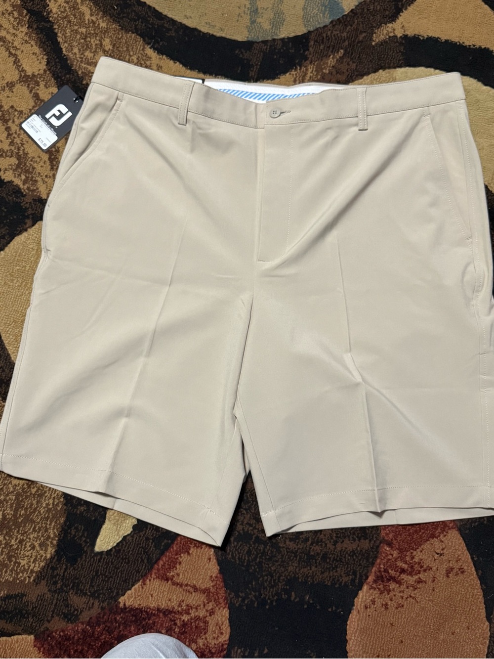 FootJoy Men's Flat Front Golf Shorts - Khaki